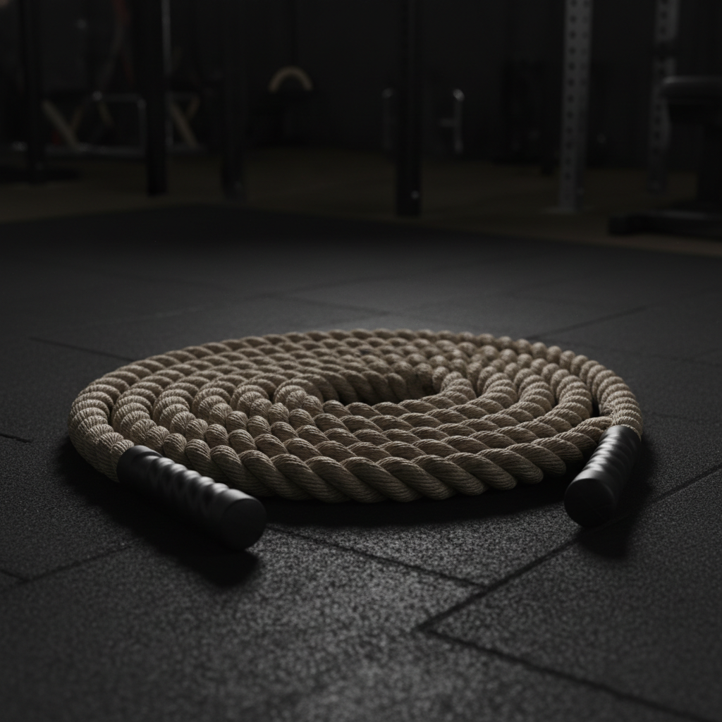 Heavy Duty Battle Rope Coiled