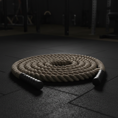 Heavy Duty Battle Rope Coiled
