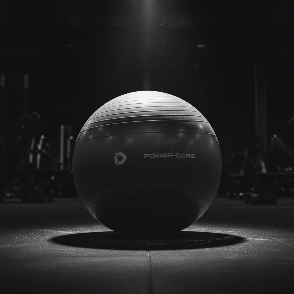 Swiss Exercise Ball on gym floor with dramatic lighting