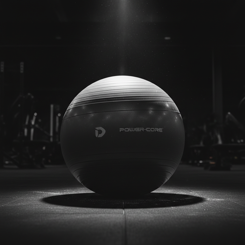 Swiss Exercise Ball on gym floor with dramatic lighting